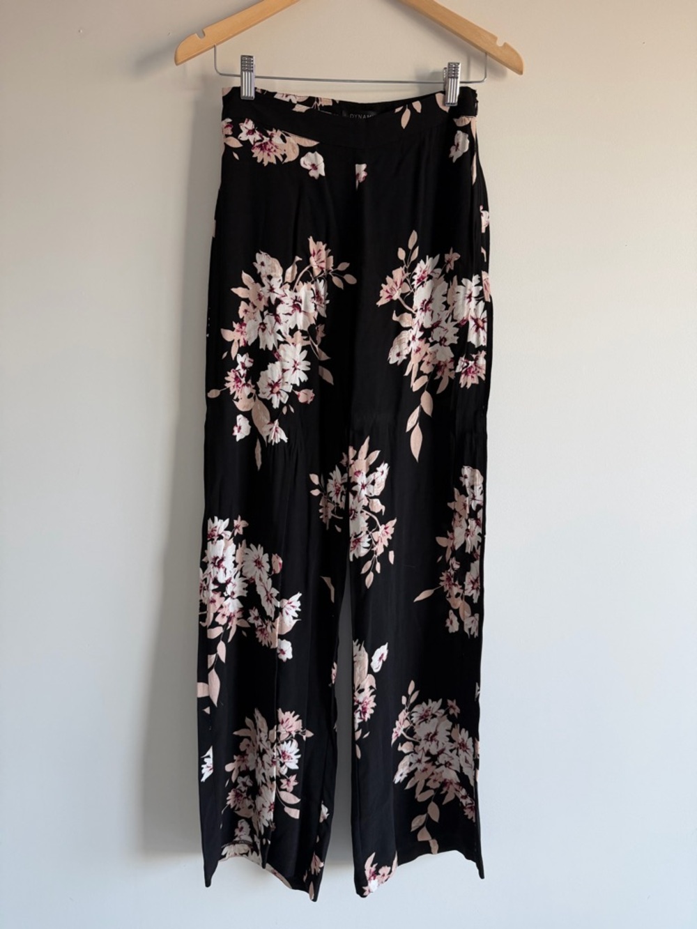 Dynamite Black Floral Palazzo Pants | High Waisted Wide Leg | XS NWT